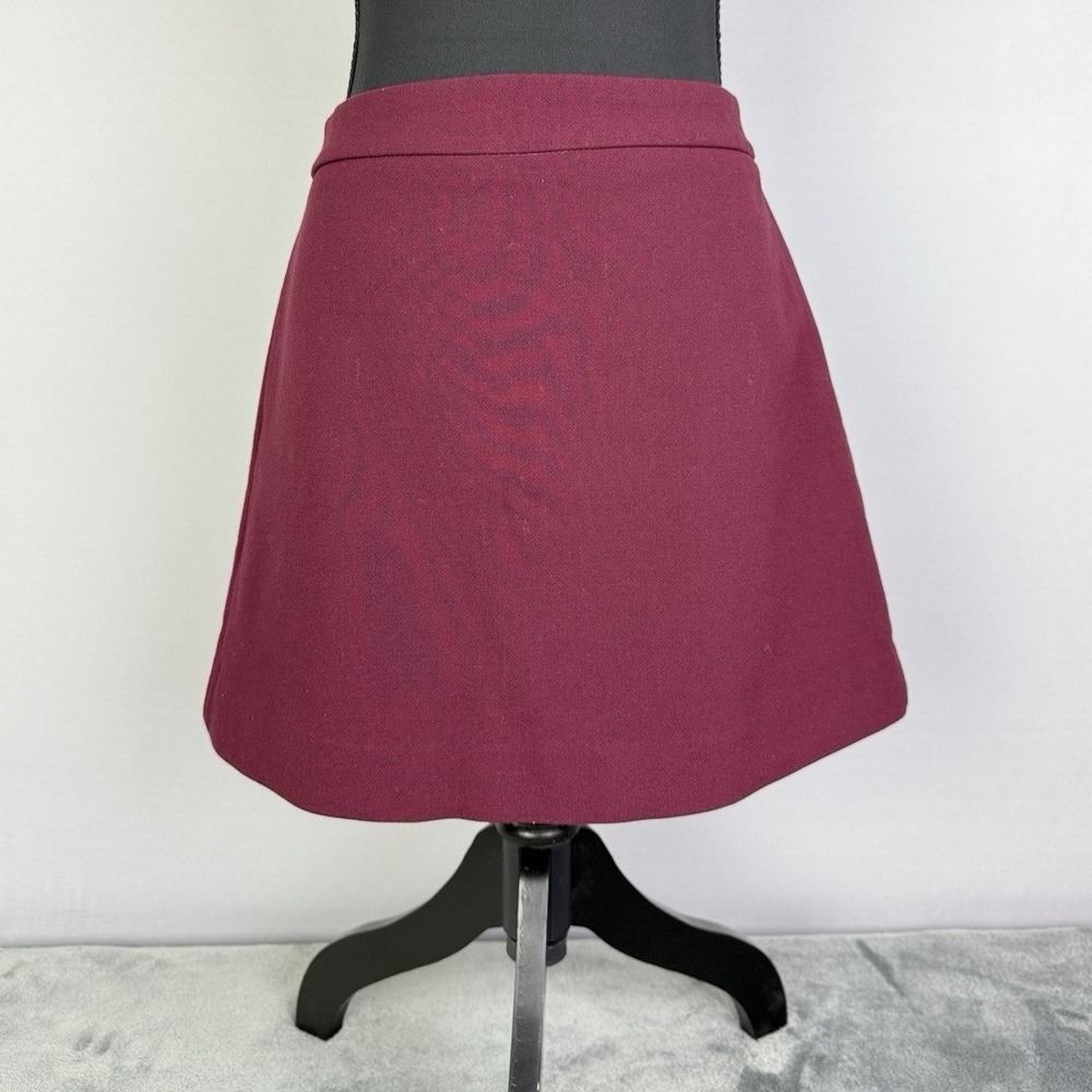 Express Womens Size‎ 2 Burgundy A Line Skirt Elastic Waist Career Work